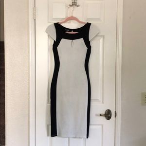 Bebe black and white cocktail dress